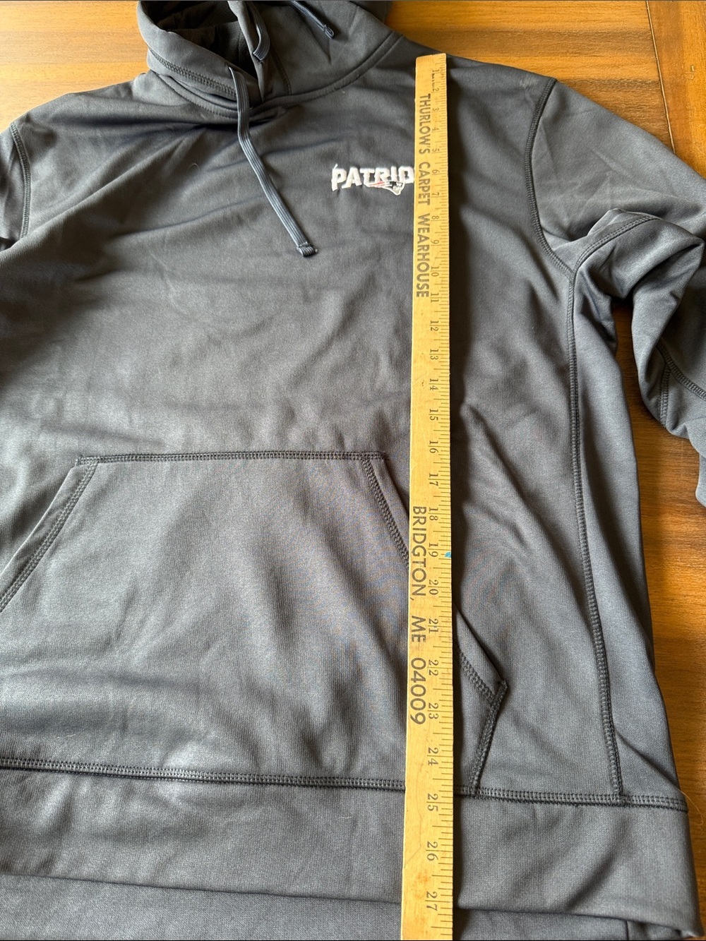 Men’s Large Dunbrooke Patriots Charcoal Gray Pullover Hoodie - Picture 8 of 10